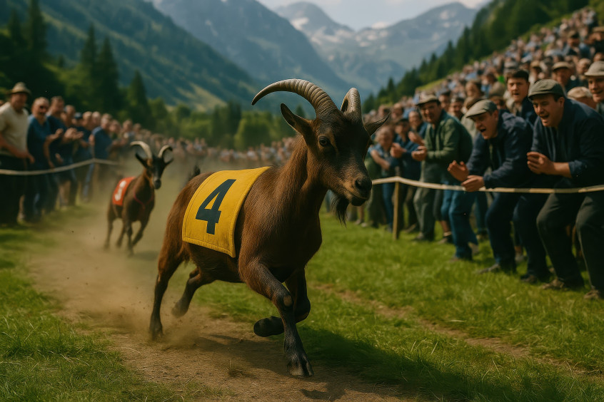 Poster for Capra Grand Prix Zymylpathia 2024 goat racing championship