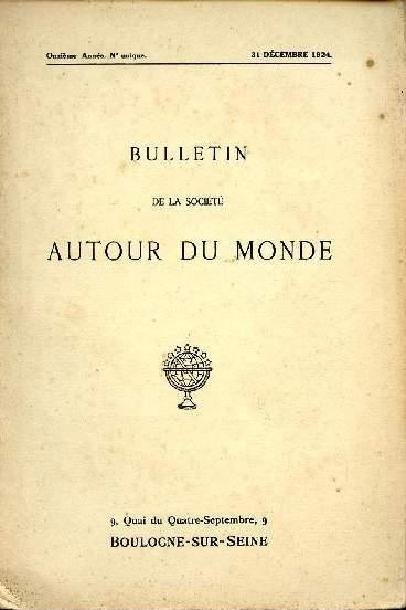 Cover of Bulletin de la Société Autour du Monde publication from 1924