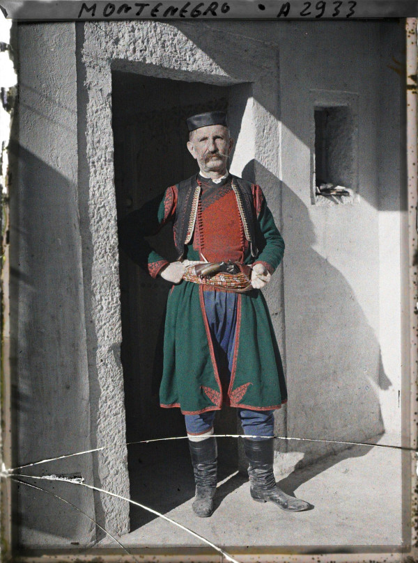 Autochrome portrait of Montenegrin bank director and mayor at Cetinje