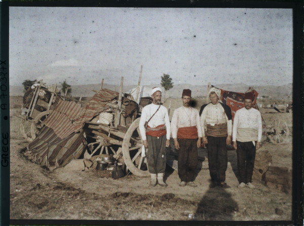 Autochrome street scene of Thessaloniki Greece