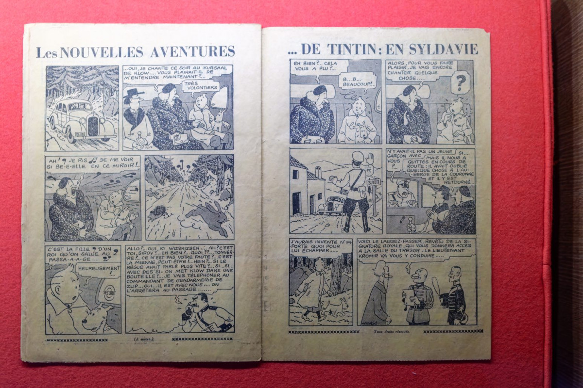 Page from Les Nouvelles Aventures de Tintin en Syldavie illustrated publication