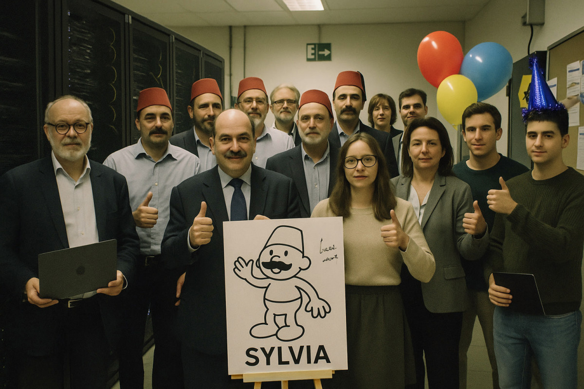 Team photo of SYLVIA researchers at the Royal Data Centre in Velgrad