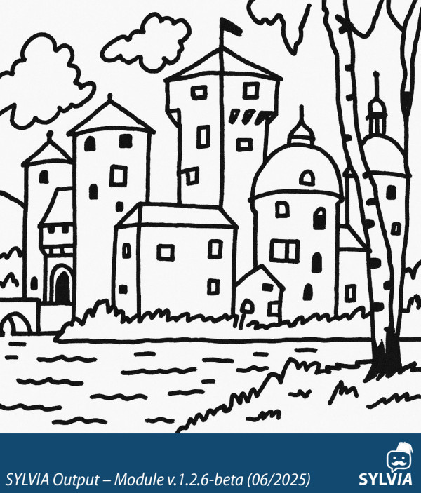 SYLVIA-generated artwork of Kropow Castle in Syldavia