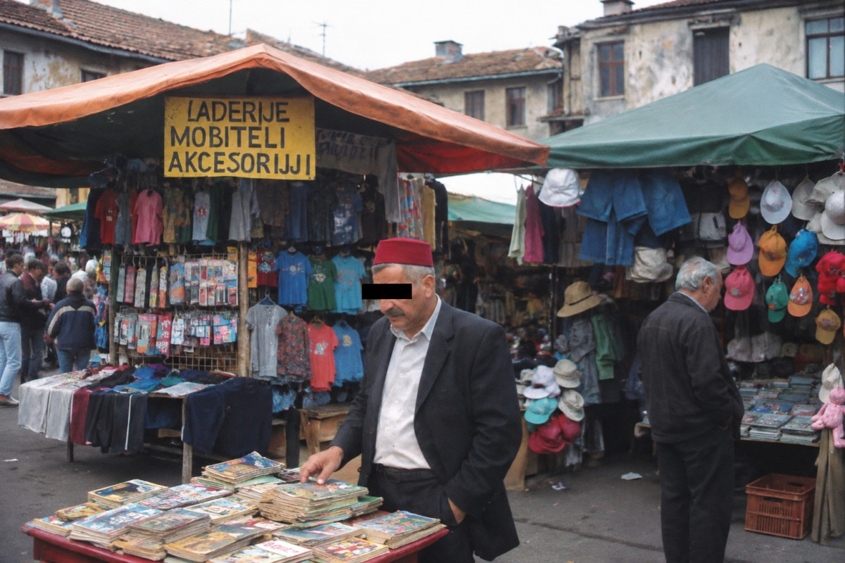 Zympášna Bazaar market stall in Klow-Kletzka where unauthorized booklets were seized